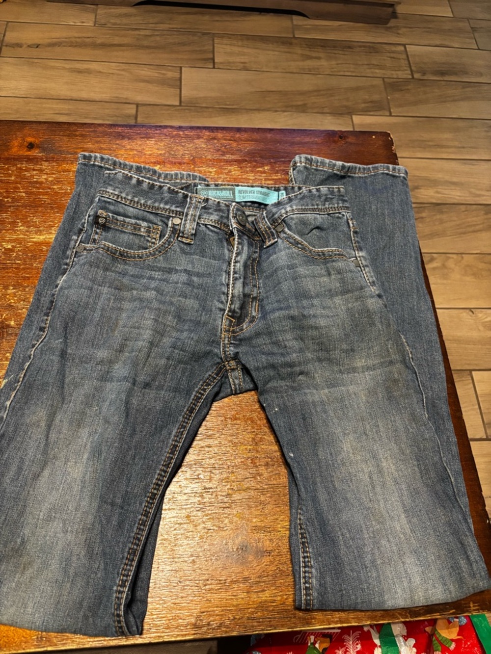 Men's Straight Fit Denim Jeans in Faded Blue